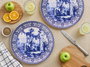 Hermia Antique Serv Blue Juego de Platos de Servicio (6 Piezas) Azul y Blanco